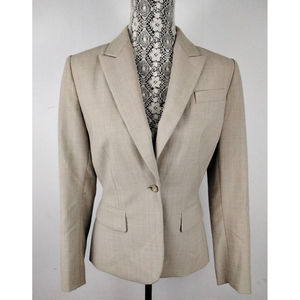 Tahari Arthur S. Levine Beige Pin Striped Blazer Jacket Lined SZ 6